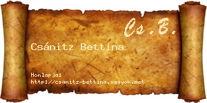 Csánitz Bettina névjegykártya