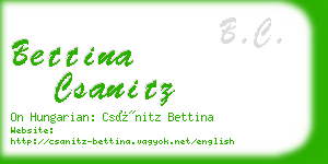 bettina csanitz business card